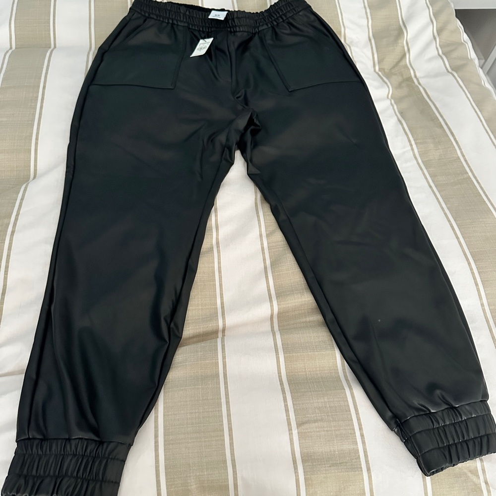 Express faux Leather joggers